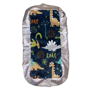 Minky Couture Security Blankey 20" x 11" Baby Dinosaur Satin Trim Mini Blanket‎